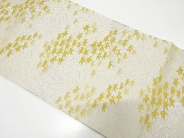 JAPANESE FUKURO OBI / UNUSED / WOVEN BAMBOO GRASS(NON-TAILORED)